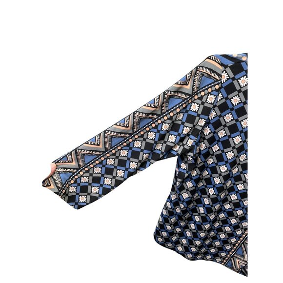 Bob Mackie Wearable Art Womens Flor Long Sleeve Blouse SKU 9083 - Picture 2 of 11